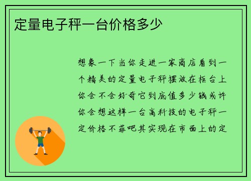定量电子秤一台价格多少